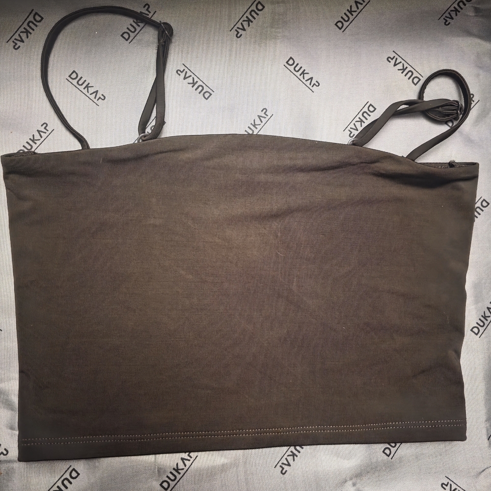 Express Chocolate Brown Body Contour Crop Tank Top